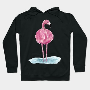 Watercolor pink flamingo Hoodie